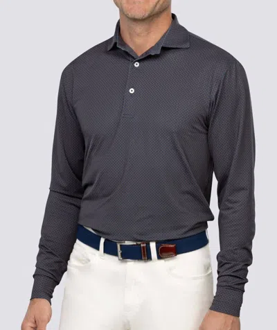 Turtleson Mason Performance Long Sleeve Polo In Navy/clementine In Multi