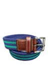 Turtleson Men's Karst Stripe Belt In Navy/green In Multi