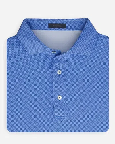 Turtleson Norman Mini Dot Performance Polo In Blue/coral