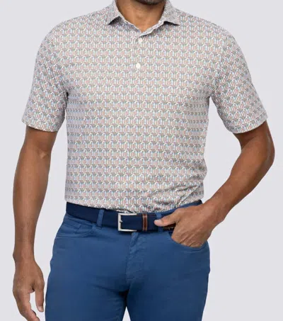 Turtleson Stogie Performance Polo In White/coconut In Multi
