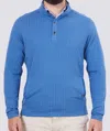 Turtleson Troy Herringbone Quarter-snap Pullover Sweater In Luxe Blue/marine In Multi