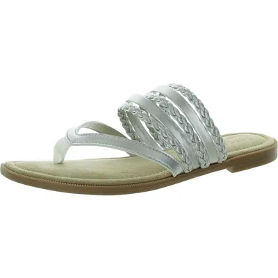 Tuscany By Easy Street® Anji Womens Braided Metallic Thong Sandals In Silver
