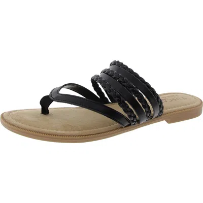 Tuscany By Easy Street® Anji Womens Braided Thong Sandals In Black