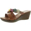 Tuscany By Easy Street® Bellefleur Slip On Wedge Womens Embellishe Manmade Wedge Sandals In Multi