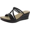 Tuscany By Easy Street® Elvera Womens Embellished Faux Leather Wedge Sandals In Black
