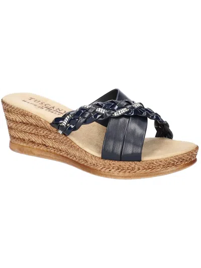 Tuscany By Easy Street® Gessica Womens Faux Leather Mule Sandals In Blue