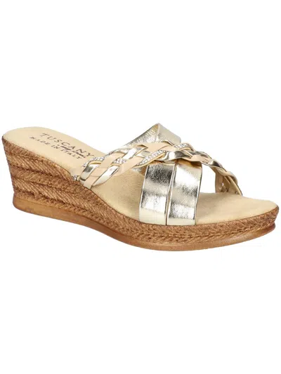 Tuscany By Easy Street® Gessica Womens Faux Leather Wedge Sandals In Multi