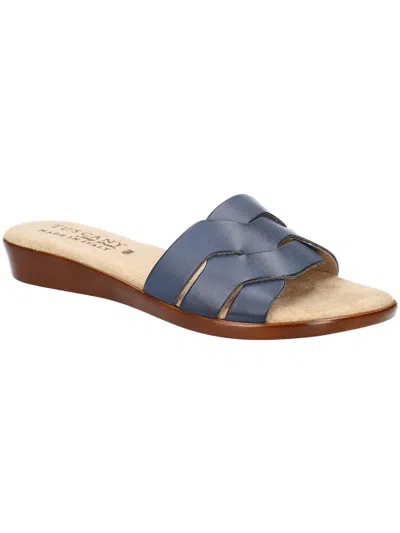 Tuscany By Easy Street® Nicia Womens Faux Leather Slide Sandals In Blue