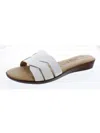 Tuscany By Easy Street® Nicia Womens Faux Leather Slide Sandals In White