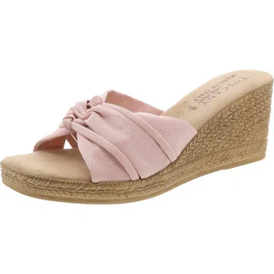 Tuscany By Easy Street® Womens Crossover Man Made Wedge Sandals In Pink