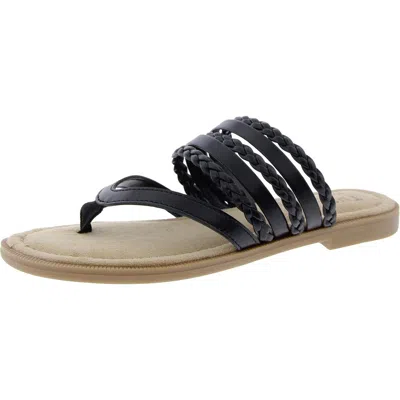 Tuscany By Easy Street® Womens Padded Insole Faux Leather Thong Sandals In Black