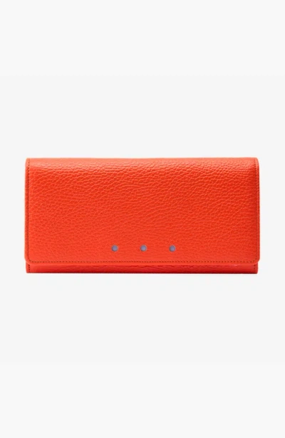 Tusk Ascot Flap Over Wallet In Orange