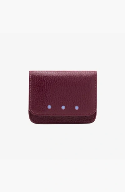 Tusk Ascot Flapover Card Case In Burgundy
