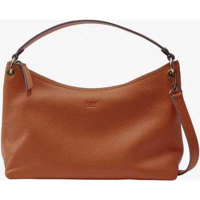 Tusk Ascot Indu Top Zip Hobo Bag In Brown