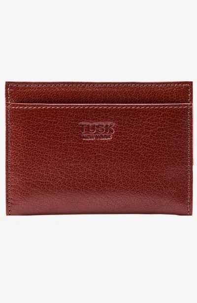Tusk Leonardo Folded Card Case In Burgundy