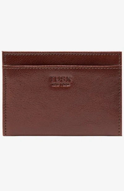 Tusk Leonardo Folded Card Case Wallet In Brown