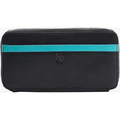 Tusk Siam Double Zip Wallet In Black