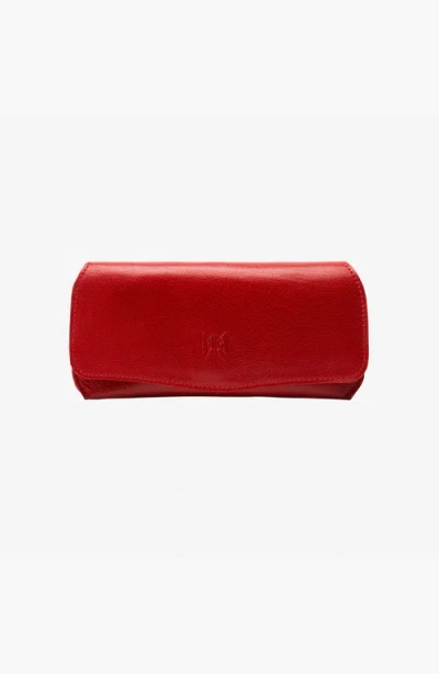 Tusk Siam Flap Over Eyeglass Case In Red