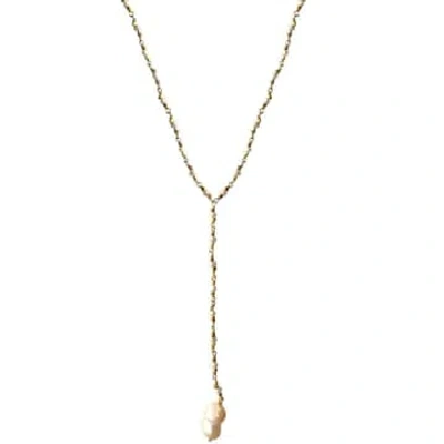Tuskcollection Ibu Dreamy Pearl Drop Necklace In Gold