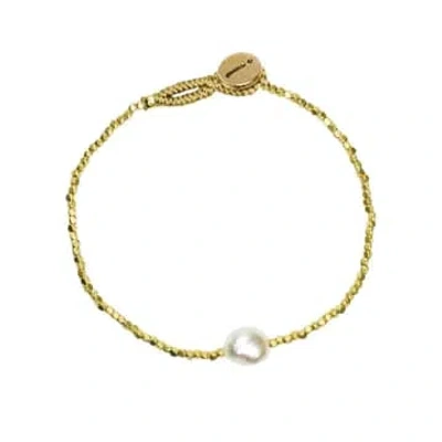 Tuskcollection Ibu Peggy Gold And Pearl Bracelet