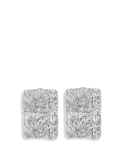 Tutti & Co Cascade Textured Pendant Earrings In Silver + Ecoat Plating