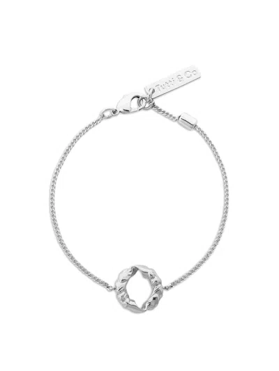 Tutti & Co Ember Twist Pendant Bracelet In Silver + Ecoat Plating