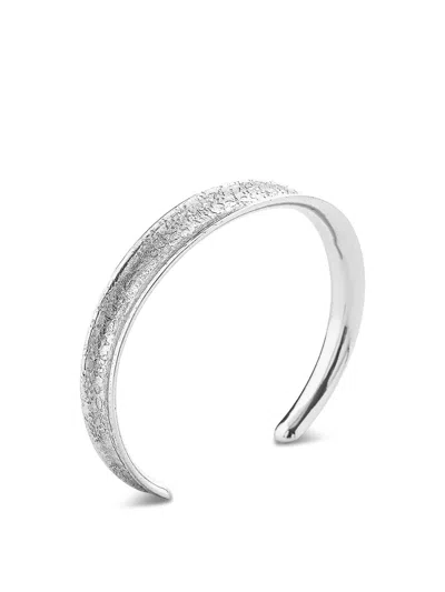 Tutti & Co Haven Twist Solid Bangle In Silver + Ecoat Plating