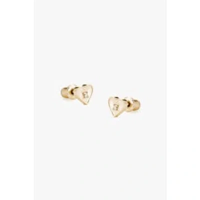 Tutti & Co Loyalty Heart Stud Earrings In Gold
