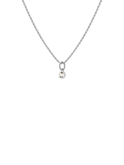 Tutti & Co White Topaz Birthstone Necklace In Silver