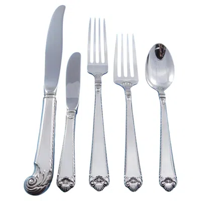 Pre-owned Tuttle Silver Company Lamerie By Tuttle Sterling Silver Flatware Set For 12 Service 64 Pieces Vintage