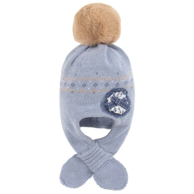 Tutto Piccolo Babies' Girls Blue Cotton Knit Hat