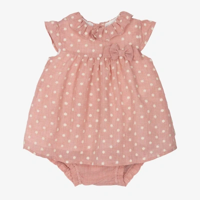 Tutto Piccolo Babies' Girls Girl Pink Flower Embroidered Dress