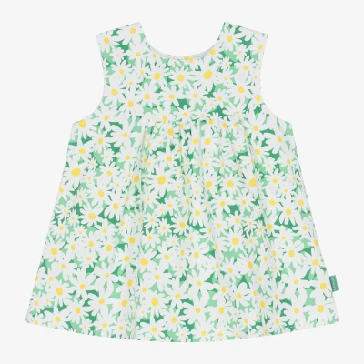 Tutto Piccolo Babies' Girls Green Daisy Print Cotton Dress
