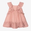 TUTTO PICCOLO GIRLS PINK FLOWER EMBROIDERED DRESS