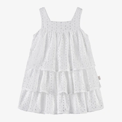 Tutto Piccolo Kids' Girls White Broderie Anglaise Dress