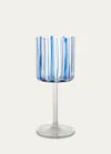 Tuttoattaccato Blue Striped Wine Glass In Blue