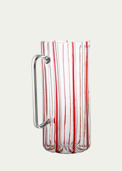 Tuttoattaccato Red Stripe Straight Carafe, 44 Oz.