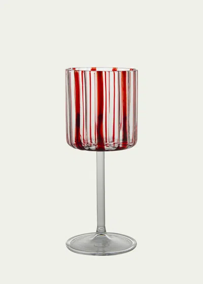 Tuttoattaccato Red Stripe Wine Glass, 6.75 Oz.