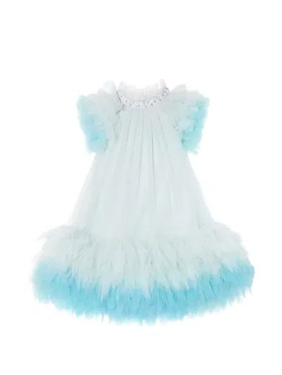 Tutu Du Monde Abu Dhabi Crystal-embellished Ruffled Dress In Blue