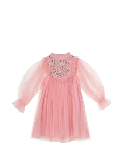 Tutu Du Monde Kids' Almas Embellished Ruffled Dress In Pink