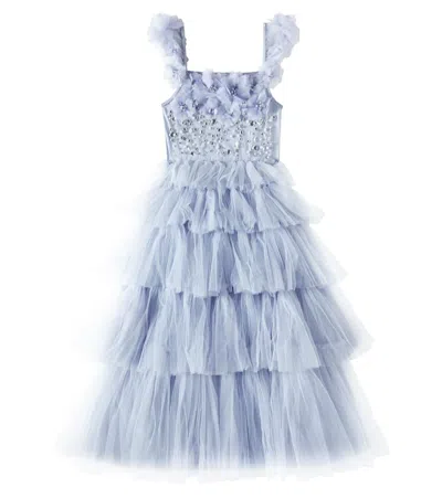 Tutu Du Monde Kids' Amira Embellished Tulle Dress In Blue