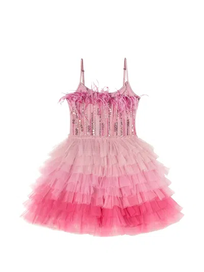Tutu Du Monde Kids' Angelina Bead-embellished Feathered Dress In Multi