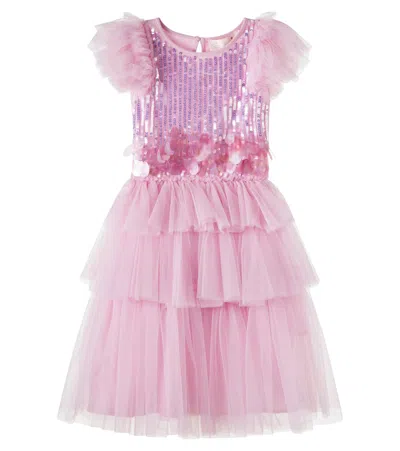 Tutu Du Monde Kids' Aphrodite Embellished Cotton Tulle Dress In Pink