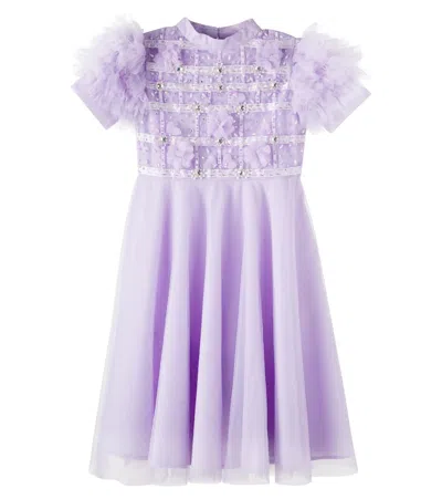 Tutu Du Monde Kids' Aria Embellished Ruffled Tulle Dress In Purple