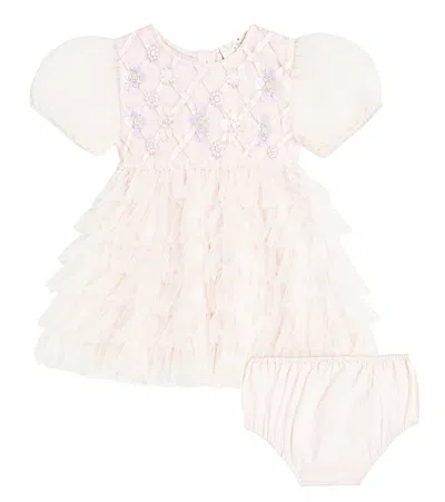 Tutu Du Monde Baby Bebe Floral Dress And Bloomers Set In Pink