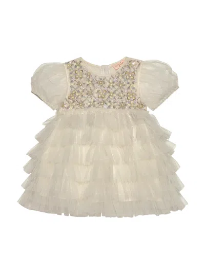 Tutu Du Monde Baby Girl's Bebe Meadow Embellished Tulle Dress In White