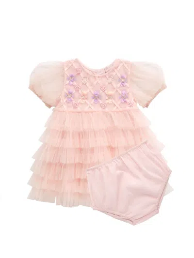 Tutu Du Monde Baby Girl's Fairytale Gala Bebe Floral Lattice Tulle Dress In Heavenly Pink