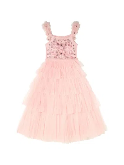 Tutu Du Monde Kids' Beaded Tiered Dress In Pink