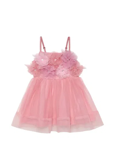 Tutu Du Monde Babies' Belle Floral-applique Tulle Dress In Pink
