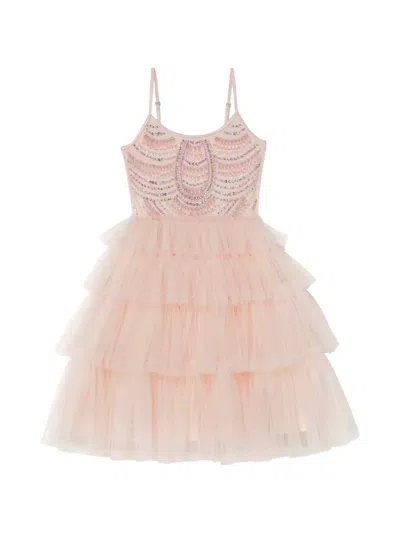 Tutu Du Monde Blushing Horizon Bead-embellished Ruffled Dress In Pink